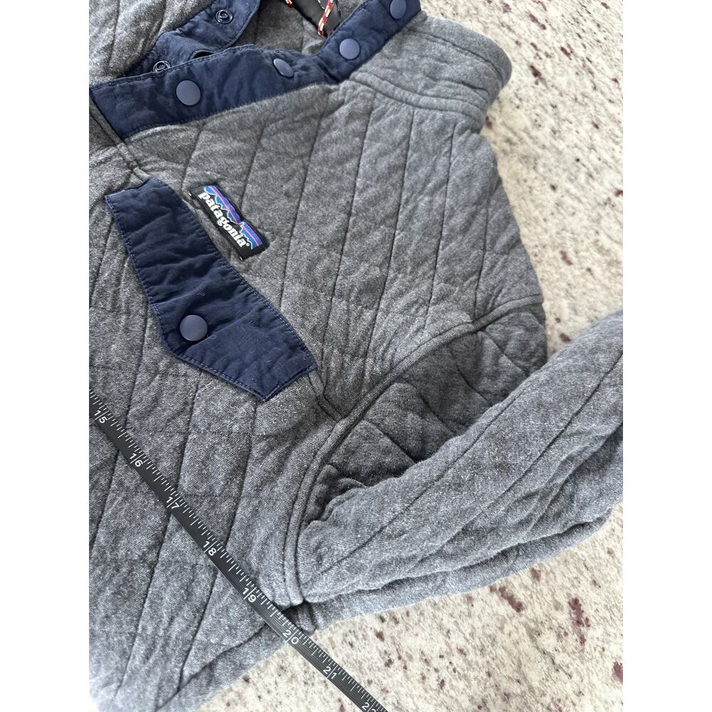 Patagonia Gray Quilted Knit Collared Organic Cotton Pullover Sweater Men's M - Picture 6 of 8